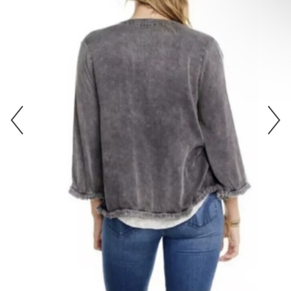 NWT Chaser Chaser Gray Washed Long Sleeve Cardigan - Picture 2 of 6